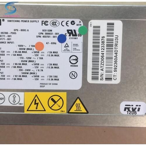 Free ship DL380G5 power supply for DPS-800GB A,379123-001,403781-001 power supply for server