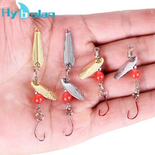 1-2PCS Metal Spinner Spoon Fishing Lures Shone Wobbler 2.4g 1.3g Swivel Sequin Trout Artificial Bait With Hook For Bass Pesca