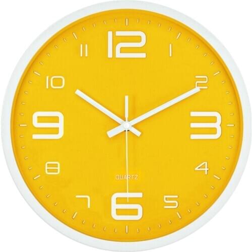 Large Digital Wall Clock Silent Nordic Creative Yellow Modern Home Simple Wall Clock