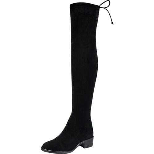 Over the knee boots womens new flat shoes women plus velvet boots high boots over knee womens boots