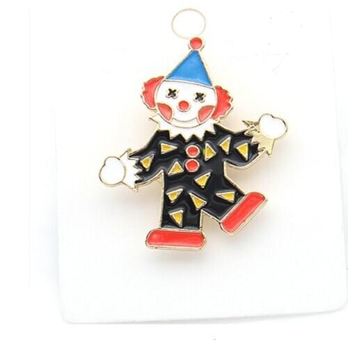 HOSENG Happy Clown Alloy Brooch Women Shirt Clothes Bag Pins Badge Enamel Jewelry Party Gift For Children Friends HS_810
