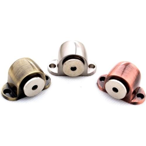 Zinc Alloy Door Stop Casting Powerful Floor-mounted Magnetic Holder 54mm*35mm Satin Nickel Brushed Door Stopper
