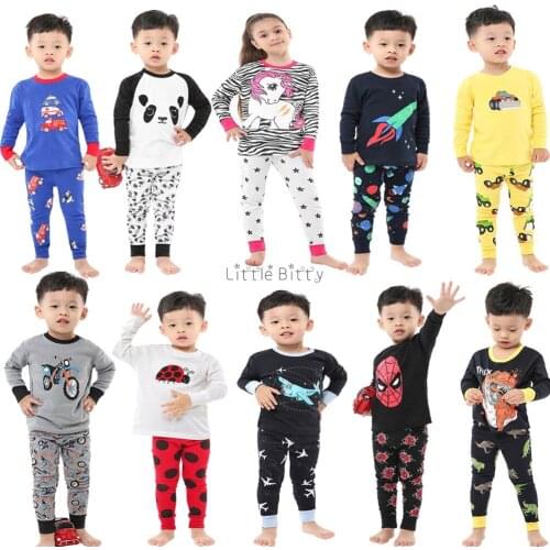 100 Cotton Children Full Sleeve Animal Cartoon Pajamas Girls Unicorn Pajamas Pijama Infantil For 2-8Years Kids