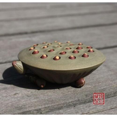 China boutique yixing red stoneware Tea pet Ornaments Hindu lotus seedpod
