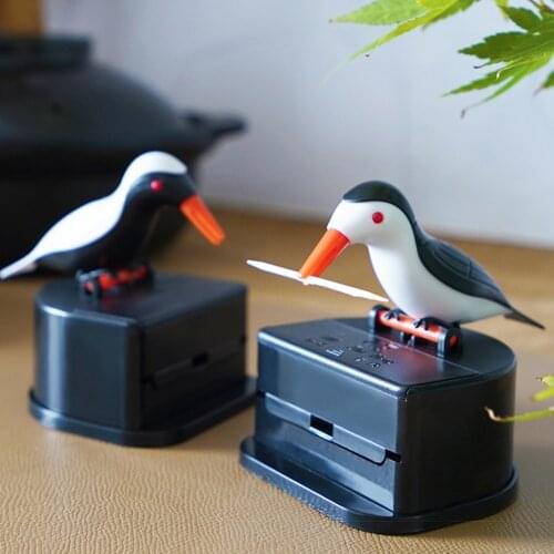 Toothpick Box Bird Toothpick Box Upgrade Version Automatic Printing Toothpick Holder Kitchen Fun Creative Storage Tool Organizer