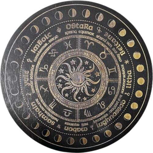 Crystal Energy Disk Witch Divination Pendulum Board Annual Ring Oak Astrolabe