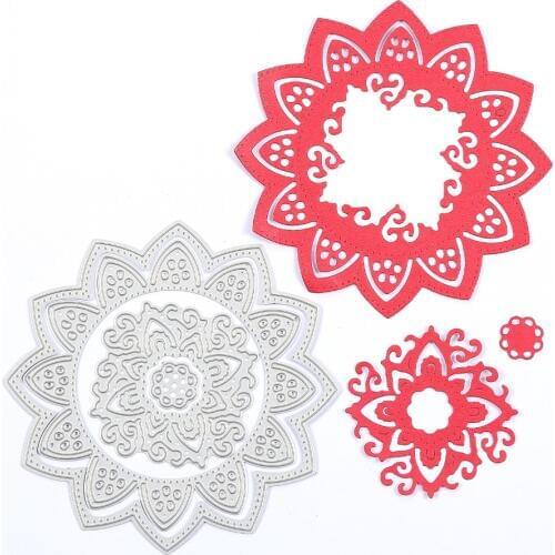 Circle Flower Indian Mandala Metal Cutting Dies Stencil for DIY Scrapbooking Embossing Paper Cards Decorative Crafts New 2018