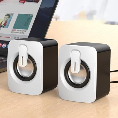 Mini Computer Speaker 3.5mm USB Wired Speakers 3D Stereo Sound Surround Loudspeaker For Laptop Notebook Not Bluetooth-Compatible