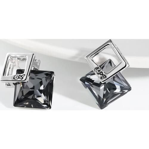 Trendy Square Earrings Without Piercing Clip for Girls Fashion Brands Korean Summer Style Wedding Party Accessory Best Girl Gift