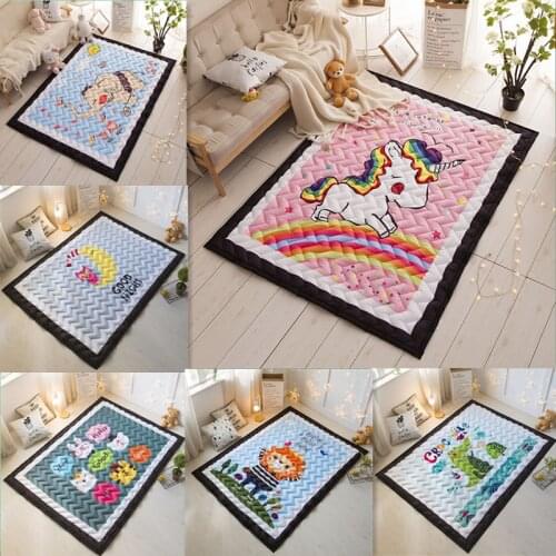 Cartoon Elephant Fox Carpet Soft Baby Play Crawling Mat for Kids Room Bedroom Living Room Floor Area Rugs Climb Pad Home Decor