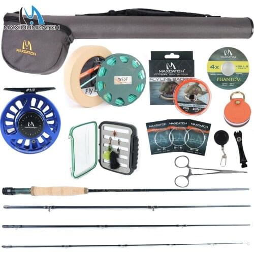 Maximumcatch 2/3/4WT Nymph Fly Fishing Rod Kit 10FT Moderate Fast Action Nymph Fly Rod Reel Line Box Flies Combo