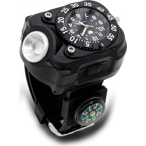 Night LED Lamp Light Watch Rechargeable Wristwatch Waterproof Wrist Light Flashlight for Outdoor Camping Hunting Bicycling