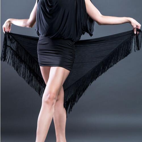 2020 New Latin Dance Hip Scarf For Women Sexy Lace Tassel Irregular Skirt Ballroom Cha Cha Practice Dance Waist Towel DL5986