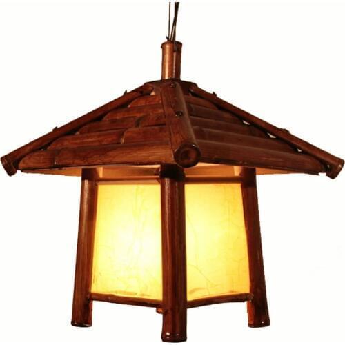 Natural Southeast Asia Bamboo House Pendant Lights Stair Case Haning Lights Dining Room Corridor Hallway Ceiling Pendant Lamps