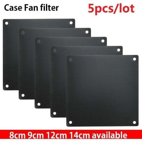 5pcs 8cm 9cm 12cm 14cm Computer PC Mesh PVC Fan Dust Filter Dustproof Case Computer Mesh Cover Chassis Dust Cover 120mm 80mm