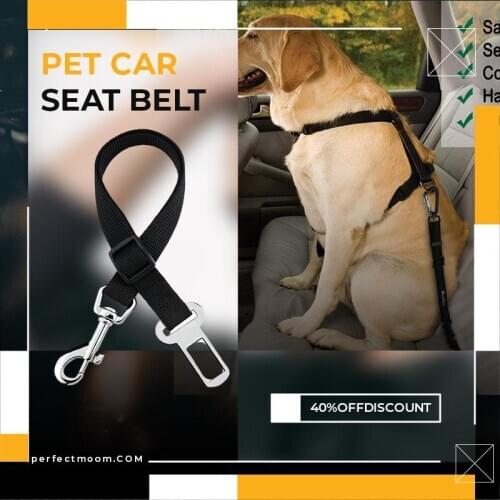 Pet Car Seat Belt Upgraded Adjustable Nylon Pet Car Seat Belt Harness Headrest Restraint Car Accessories