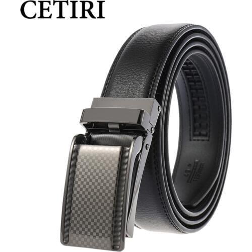 CETIRI 3.0cm 3.1cm width Brand belt quality design leather two-layer leather black fashion belt mens denim belt accessories