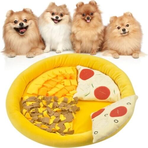 Dog Snuffle Mat Pizza Shape Sniffing Pad IQ Foraging Skills Training Slow Feeding Mat Puzzle Toy for Puppy Large Medium Dogs C42