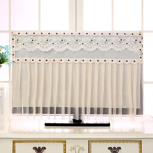 Embroidery Fabric Television Cover Dirt-Proof Cover Double-Sided Screens Drape 32 40 50 55 60 Inch