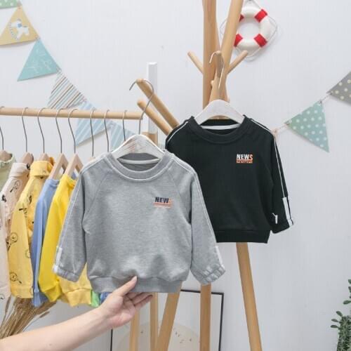 Toddler Boys Sweatshirt Baby Casual Fashion Long Sleeve Tops 2020 Autumn Korean Letter Print Kids Hoodies for Boy Child Pullover