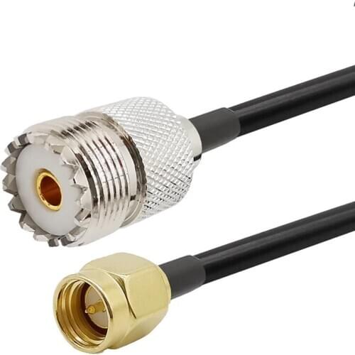 1Pcs SMA Male to UHF Female RF Cable Connector 50 Ohm Blac SMA Male to UHF Female Connector RG58 Pigtail Cable 1M 3M 6M 9M