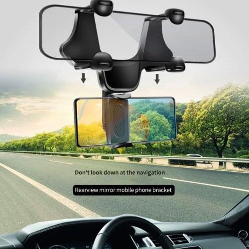 Universal Car Vehicle Rearview Mirror Mount Stand Phone Holder Cradle For Cell Phone GPS Car Rear View Mirror Holder
