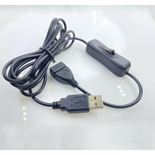 USB Cable Male to Female Switch ON OFF Cable Toggle LED Lamp Power Line 28cm USB Extension Patch Cord for Hard Disc Network