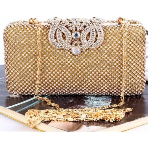Diamond inlaid Evening bag New handmade crown rhinestone dinner bag Fashion casual exquisite one-shoulder cross-body hand bag