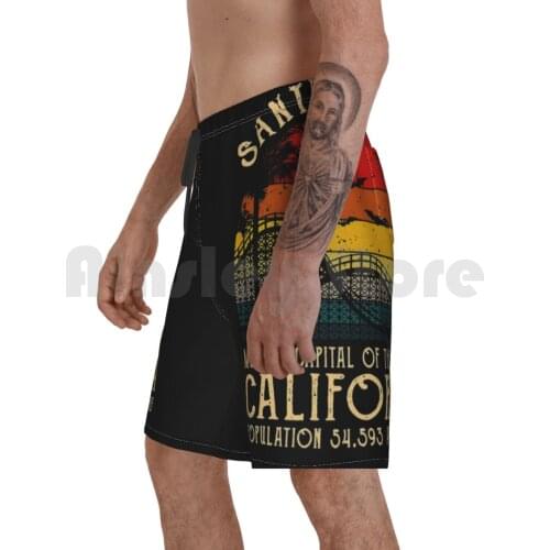 Vintage Santa Carla Murder Capital Beach Shorts Men Beach Pants Swimwear Horror Frog Brothers Santa Carla