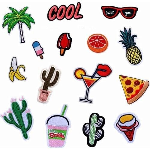 2021 New Cloth Sticker Coconut Fruit Embroidered Badge Fashion Holes Letters for Decoration Patch