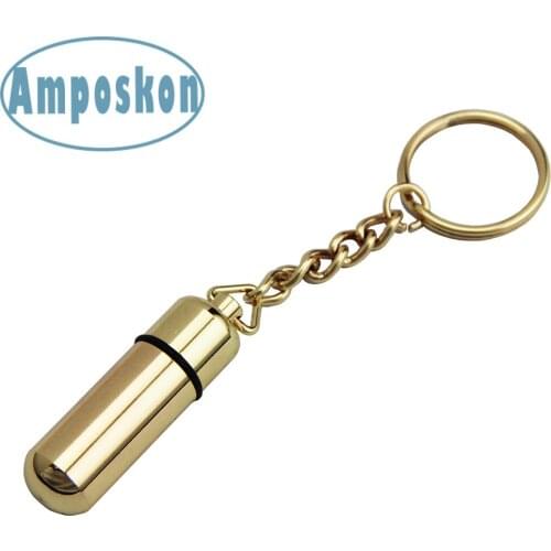 2PCS New Golden Chrome Bullet Cigar Punch Cutter With Key Chain