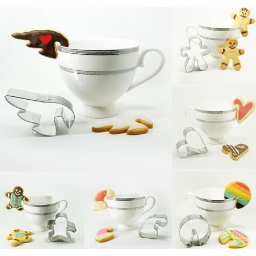 1pc Love Angel wings bird cup teapot Hanging cup biscuit mold metal cookie cutters Fondant cake decorating tools Free Shipping