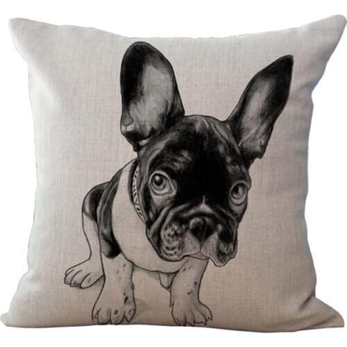 1 Piece French Bulldog Pillowcase French Bulldog Pillow Case 45X45CM Square Dog Pillow Cover For Home A1032
