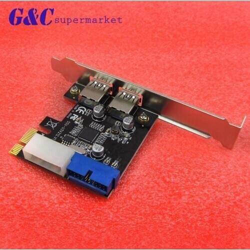 2 Ports PCI Express USB 3.0 Front Panel with Control Card Adapter 4-Pin and 20 Pin diy electronics