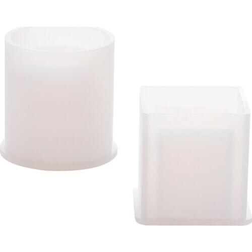 2Pieces DIY Brush Pot Resin Mold Set, Large Silicone Flower Pot Molds, Dried Flower Resin Crafting Mould Jewelry Making Tool
