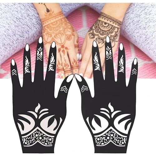 2Pcs Tattoo Stickers Cool Temporary Flower Pattern Hand Art Decal Tattoo Sticker for Nightclubs