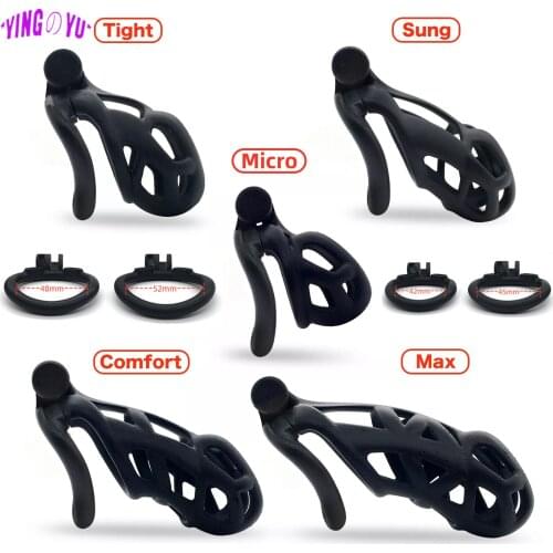 2021 Cobra Curved Rings Cock Cage Male Chastity Device Kit Penis Ring Sleeve Dick Cover Lock BDSM Bondage Adult Sex Toys for Men