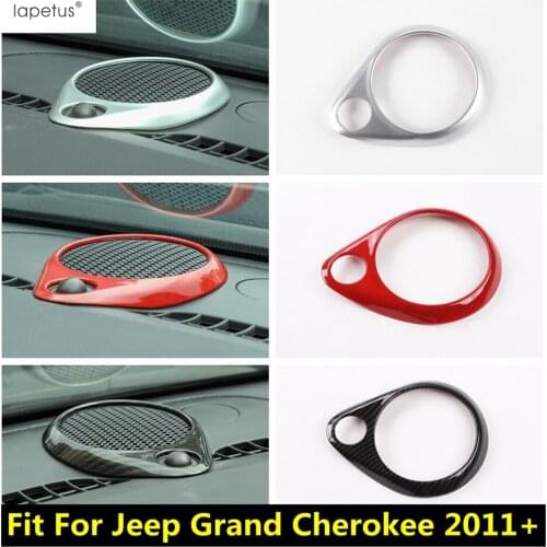 Accessories For Jeep Grand Cherokee 2011 - 2019 ABS Center Console Dashboard Speaker Audio Cover Trim Carbon Fiber Interior