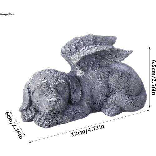 Angel Pet Statue Super Cute Sleeping Dog/cat In Angel Wing Resin Garden Ornament Suitable For Indoor Or Outdoor Pet Tombstone