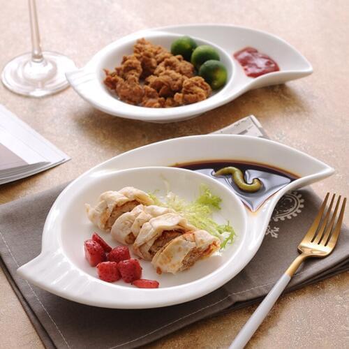 Dessert plates cute white ceramics creative steak plates Chinese dumplings snack salad plate western salad dishes tapas