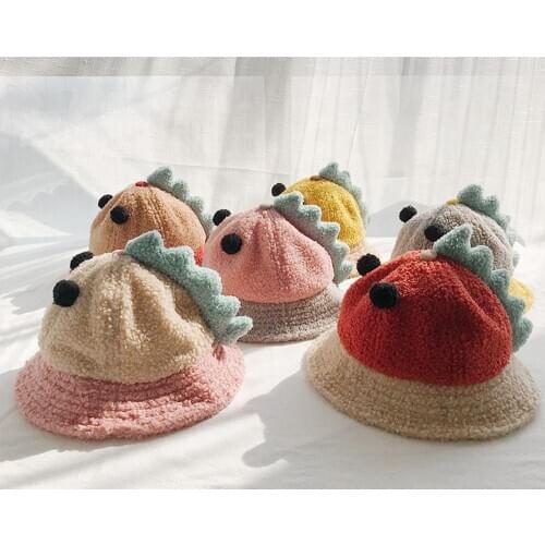Kids Warm Hats Super Cute Dinosaur Bucket hats for Toddler Infant Newborn