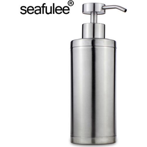 300ML 1 pc Kitchen Bathroom Soap Dispenser (Stainless Steel head + Stainless steel and PS 2layer Bottle ) DishWashing Liquid