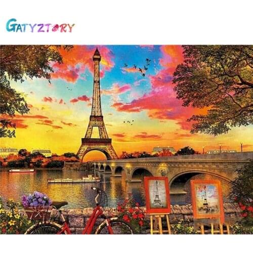 GATYZTORY Coloring By Numbers Landscape Acrylic Handpainted Wall Art Painting By Numbers For Children Kits Home Decor