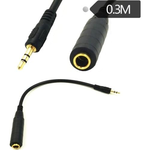 6.35mm Female to 3.5mm Male Plug Jack Stereo Hifi Mic Audio Extension Cable
