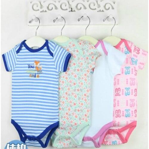 5pcs lot of color cotton short sleeve triangle ha garments Baby jumpsuit Jumpsuits boys and girls dress 3-24Month mixed