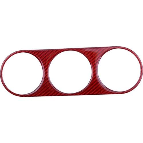 Car Red Carbon Fiber Console AC Switch Panel Cover Trim Decoration Fit For Dodge Challenger 2008 2009 2010 2011 2012 2013 2014