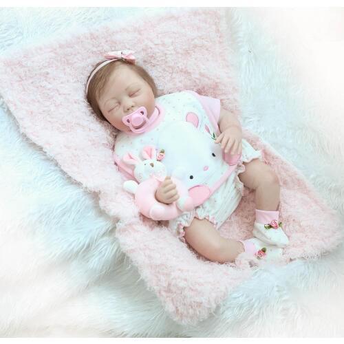 53cm Reborn Baby Girls Silicone Babies Rooted Hair Bonecas Doll Toys Bebe Reborn Best Children Early Childhood Dolls Kids Gifts
