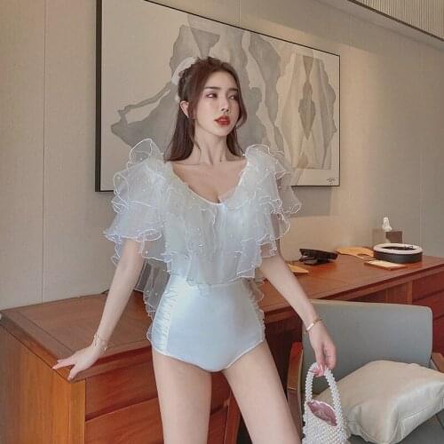 Swimsuit 1 Piece Women Summer Clothing 2021 Swimwear And Beachwear Plus Size Swim Suit New Fund Female Sexy Hot One Dot Cotton