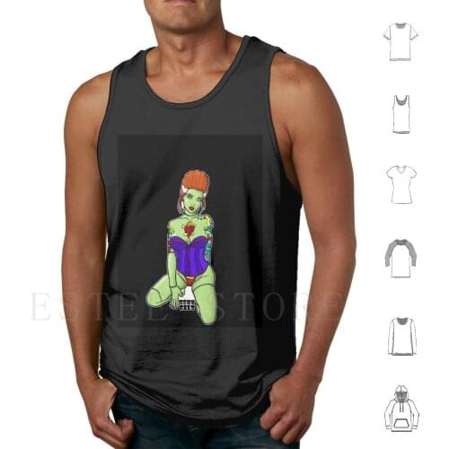 Franky Tank Tops Vest Frankenstein Monster Bride Pinup Tits Boobs Breasts Womens Girls Zombie Undead Re Animate Animate