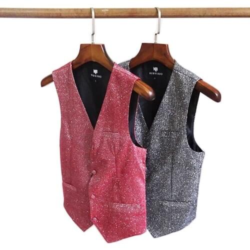 Mens Youth Bar KTV Waiters Work Clothes Vest Western Restaurant Evening Bartender Changing Waistcoat Streetwear